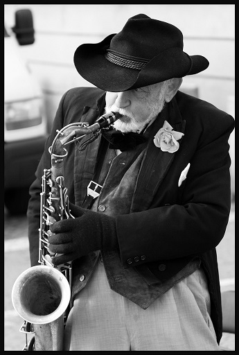 man playing sax